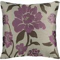 Surya Surya HH048-1818 Blossom Pillow Cover - Taupe; Bright Purple & Black - 18 x 18 x 0.25 in. HH048-1818